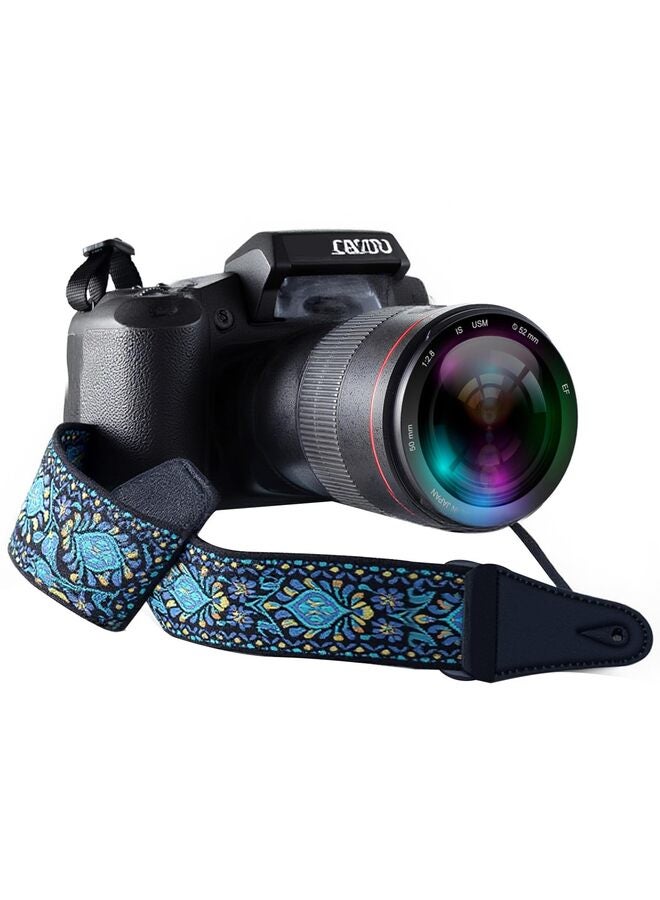 Camera Strap Padded Universal Fit Neck Shoulder and Crossbody Strap Quick Release Photographer Gift for Men and Women, Blue, 133cm*5cm - Image 1