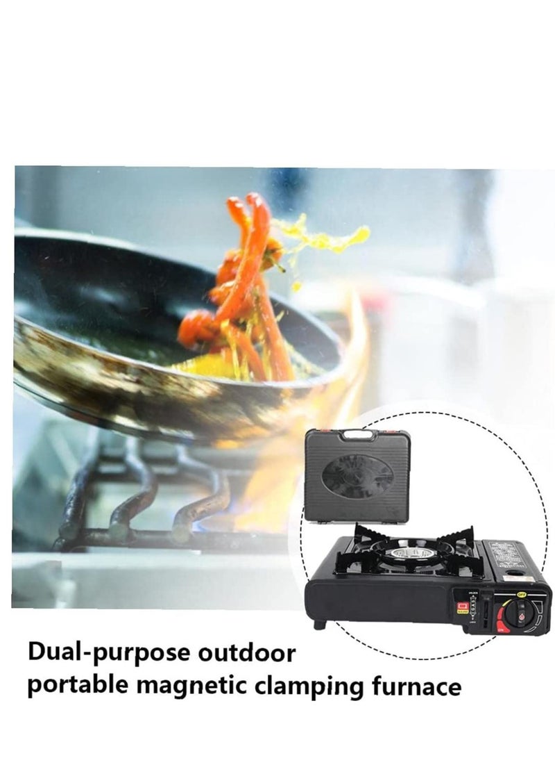GO2CAMPS Camping Stove with 4-Piece Butane Gas Catridge -Two Way - Black/Orange/Red - Image 3