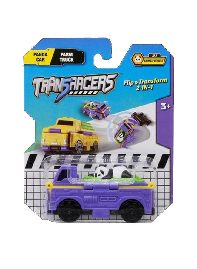 TRANSRACERS Transracers 2-In-1 Flip Vehicle - Panda Car To Farm Truck - Image 1