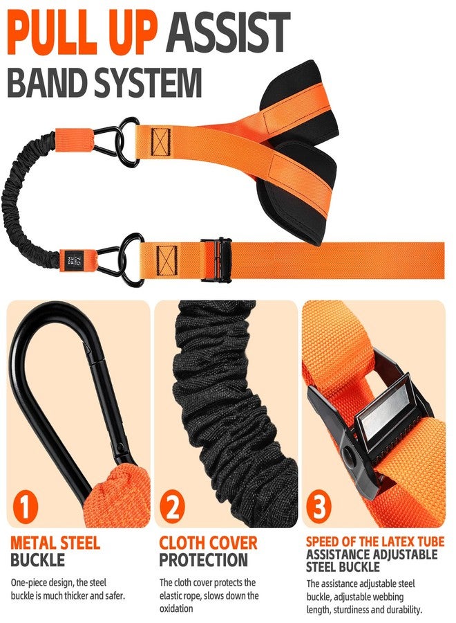 Laapee 2 in 1 18PCS Heavy Resistance Bands & Assisted Pull Up Bands Combo – 300LBS/225LBS with Non-Slip Handles, Ankle Straps, Door Anchor, Adjustable Bands & Foot Pedals for Strength Training - Image 3