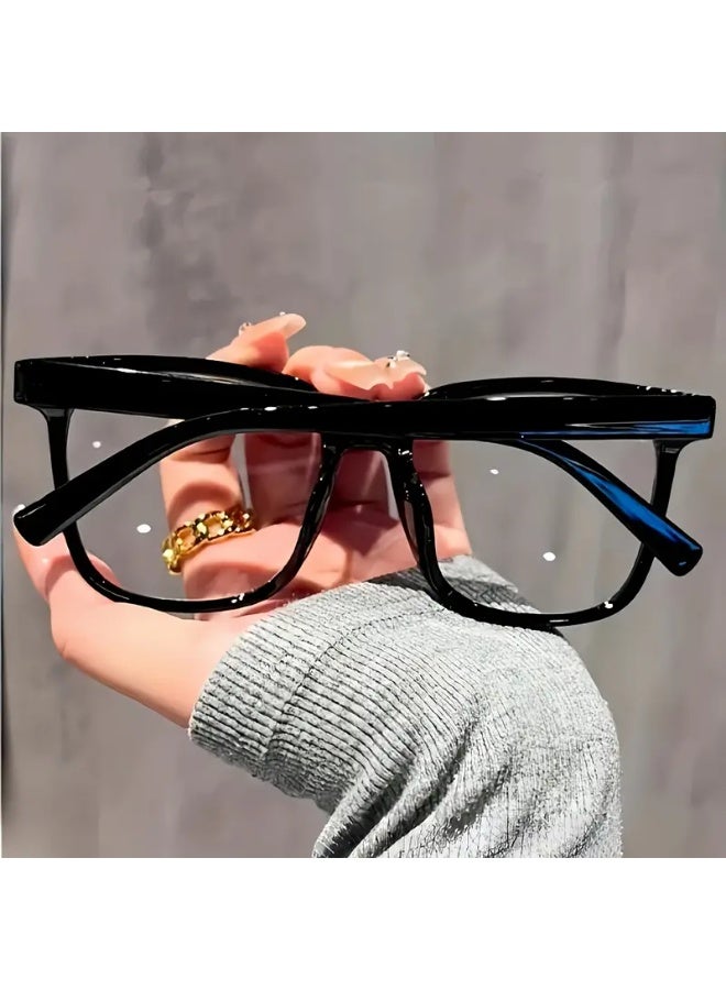 SCENT HOUSE 3 Pairs Unisex Fashion Glasses, Square Frame Suitable for Dressing Up, Gaming, Phone Use, Watching TV, Stylish Campus Style, Clear Black Frames with Facial Contour Design (Includes eyeglass case)
,blue lighe blocking glasses,eyeglasses - Image 2