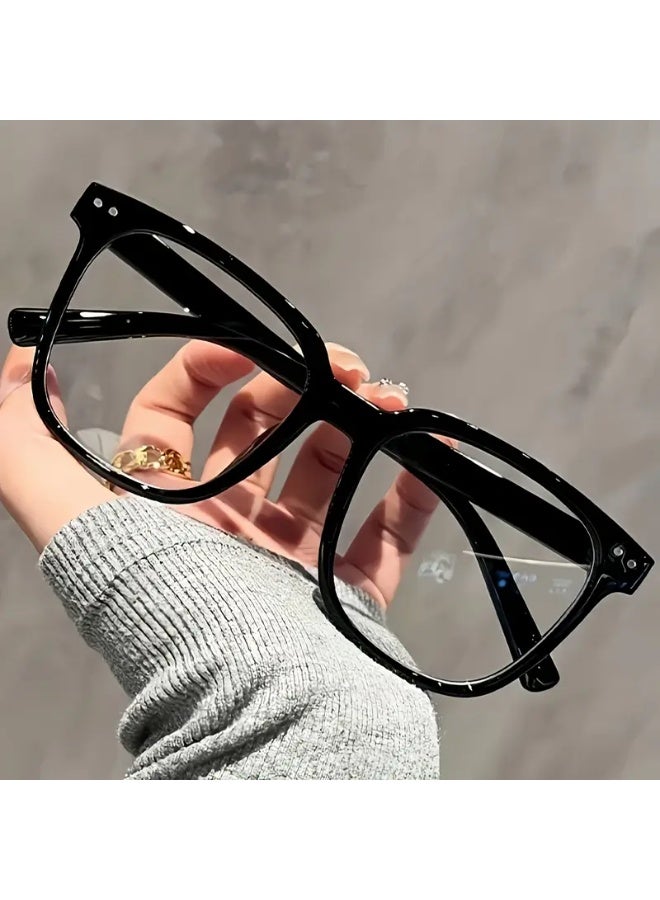 SCENT HOUSE 3 Pairs Unisex Fashion Glasses, Square Frame Suitable for Dressing Up, Gaming, Phone Use, Watching TV, Stylish Campus Style, Clear Black Frames with Facial Contour Design (Includes eyeglass case)
,blue lighe blocking glasses,eyeglasses - Image 4