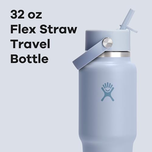 Hydro Flask Travel Water Bottle - Insulated Stainless Steel - Wide Straw Lid, Non Spill, Leakproof in 32 Oz Surf Blue - Image 3