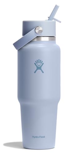 Hydro Flask Travel Water Bottle - Insulated Stainless Steel - Wide Straw Lid, Non Spill, Leakproof in 32 Oz Surf Blue - Image 1