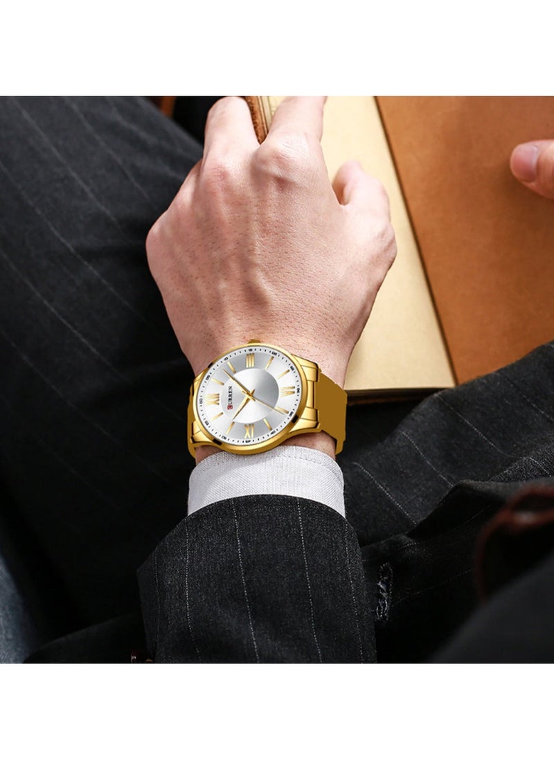 CURREN CURREN-8383 Original Brand Stainless Steel Band Wrist Watch For Men With Brand Box  - Image 3
