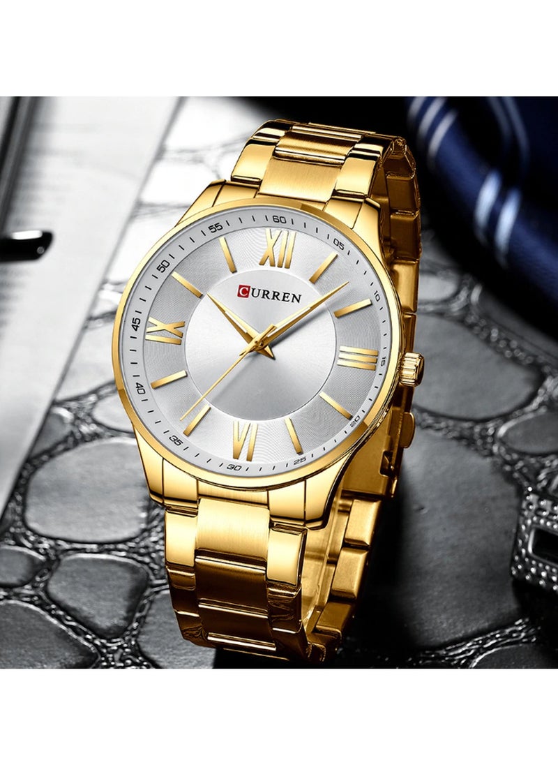 CURREN CURREN-8383 Original Brand Stainless Steel Band Wrist Watch For Men With Brand Box  - Image 4