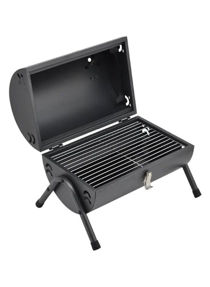 VIO Barbecue Grill with Round Lid Stainless Steel Charcoal Grill Foldable Durable Outdoor Household Camping BBQ Smoker for Outdoor Cooking Picnic Patio Backyard Camping Cooking - Image 1