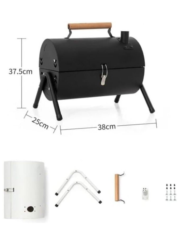 VIO Barbecue Grill with Round Lid Stainless Steel Charcoal Grill Foldable Durable Outdoor Household Camping BBQ Smoker for Outdoor Cooking Picnic Patio Backyard Camping Cooking - Image 3
