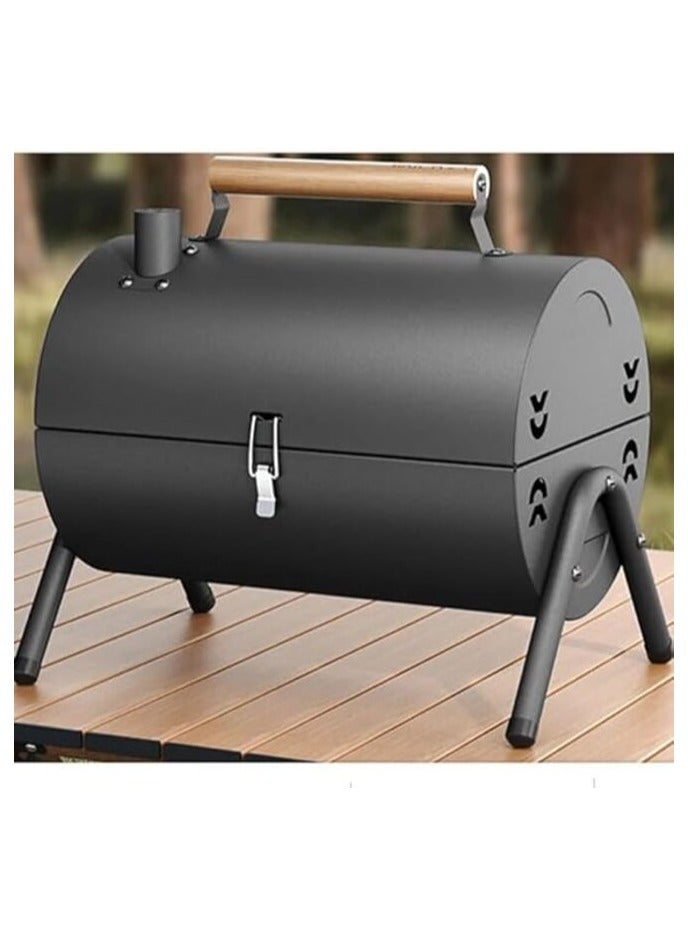 VIO Barbecue Grill with Round Lid Stainless Steel Charcoal Grill Foldable Durable Outdoor Household Camping BBQ Smoker for Outdoor Cooking Picnic Patio Backyard Camping Cooking - Image 4