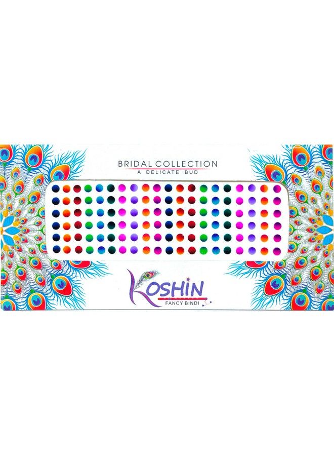 KOSHIN Multi Color Double Shade Round Small Size (Per Bindi Diameter 5 Mm) Forehead Bindi For Girls Women Ladies Multi Color Bindi Pack 2  - Image 2