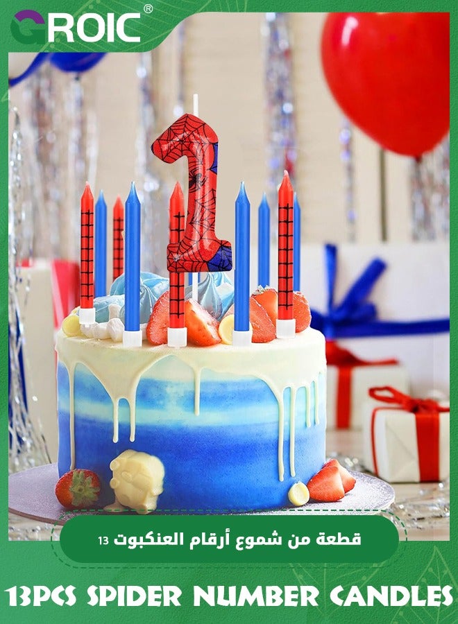 GROIC 13pcs Spider Web Birthday Candles, Number Birthday Candles for Kids ​Birthday Party Spider Theme Decorations, Cake Candles Cake Topper Candle, Candle Number for Birthday Party Supplies (1) - Image 4