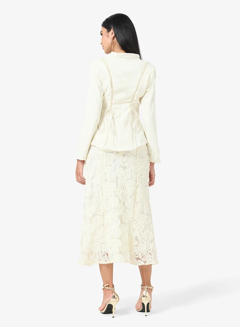 Khizana Blazer Top & Skirt Set