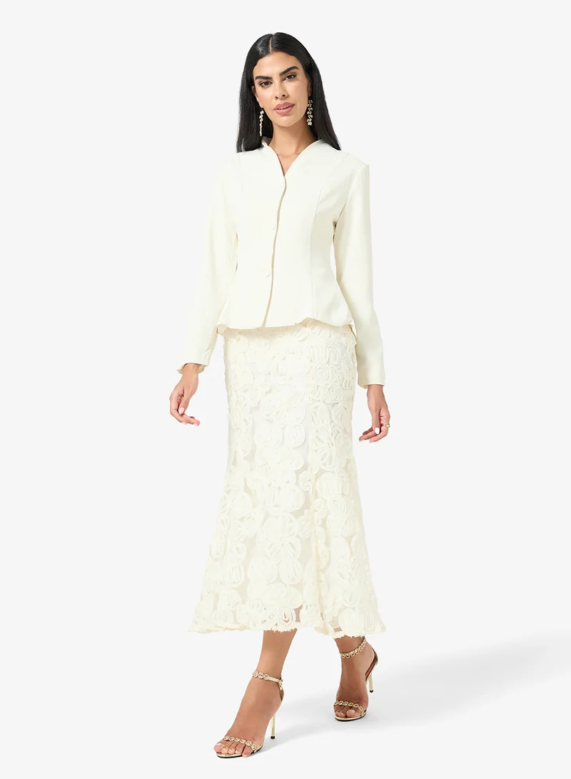 Khizana Blazer Top & Skirt Set