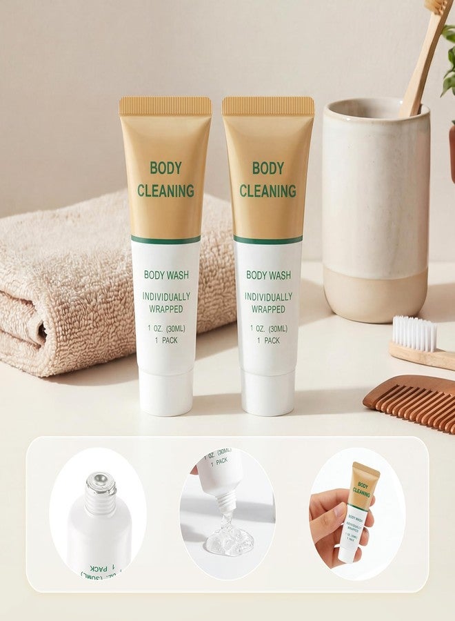 Zhjianup Mini Travel Body Wash, Individually Wrapped Travel Size Bulk Shower Gel Set, Trial Sample Small Single Use Men Women Toiletries Amenities for Hotel/Camping/Vacation/Homeless 1 Fl Oz (Pack of 100 - Image 3