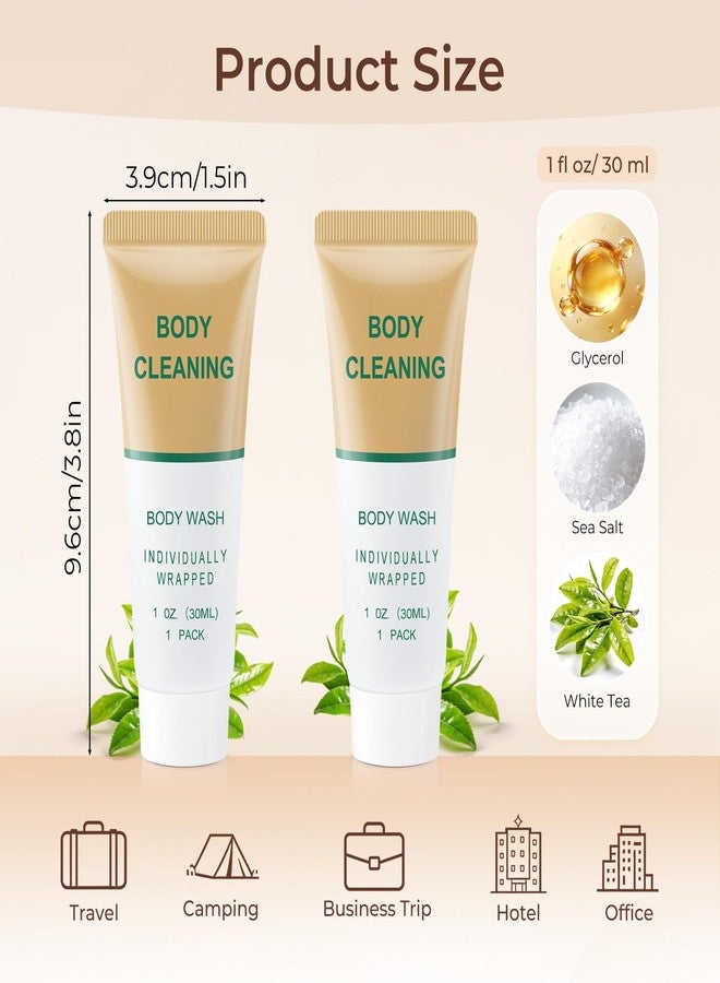 Zhjianup Mini Travel Body Wash, Individually Wrapped Travel Size Bulk Shower Gel Set, Trial Sample Small Single Use Men Women Toiletries Amenities for Hotel/Camping/Vacation/Homeless 1 Fl Oz (Pack of 100 - Image 2