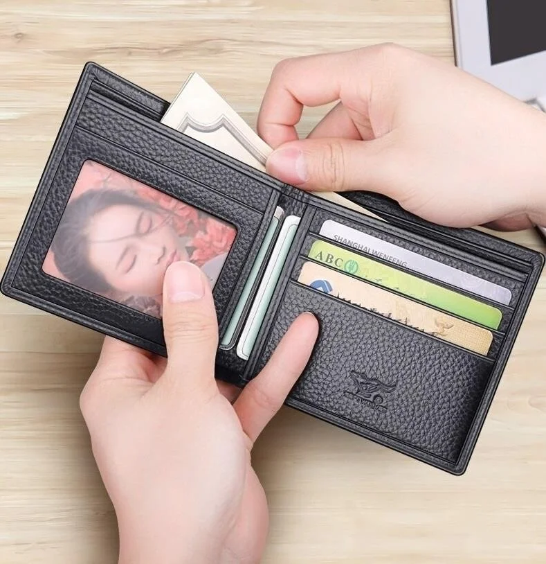 سيبتولفز Logo Genuine Leather Black Card Holder & Men's Wallet