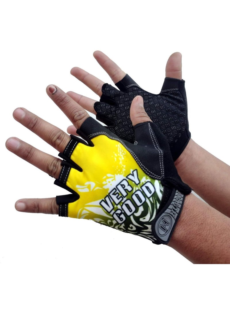 Half-finger sports gloves for the gym, weightlifting, and bodybuilding with a modern design; padded fitness gloves for comfortable palms; non-slip gloves with wrist support; breathable training gloves for men and women, suitable for the gym, CrossFit, strength training, and cycling. - Image 5