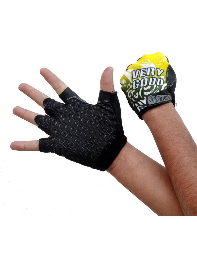 Half-finger sports gloves for the gym, weightlifting, and bodybuilding with a modern design; padded fitness gloves for comfortable palms; non-slip gloves with wrist support; breathable training gloves for men and women, suitable for the gym, CrossFit, strength training, and cycling. - Image 2