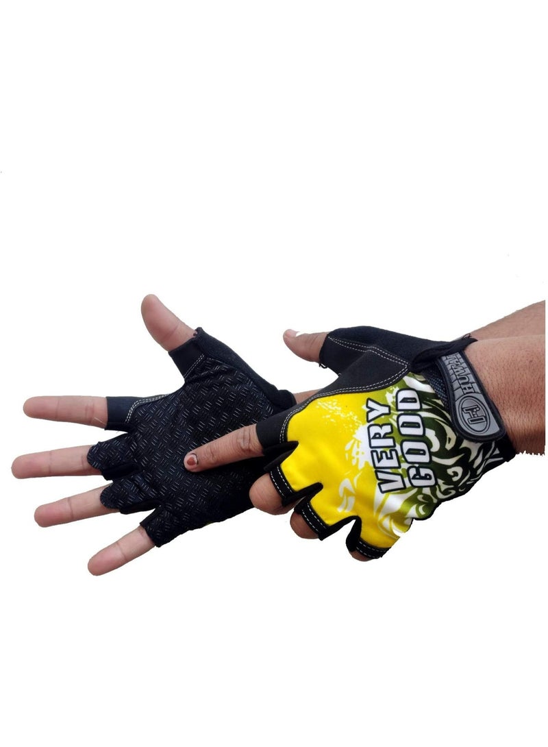 Half-finger sports gloves for the gym, weightlifting, and bodybuilding with a modern design; padded fitness gloves for comfortable palms; non-slip gloves with wrist support; breathable training gloves for men and women, suitable for the gym, CrossFit, strength training, and cycling. - Image 3