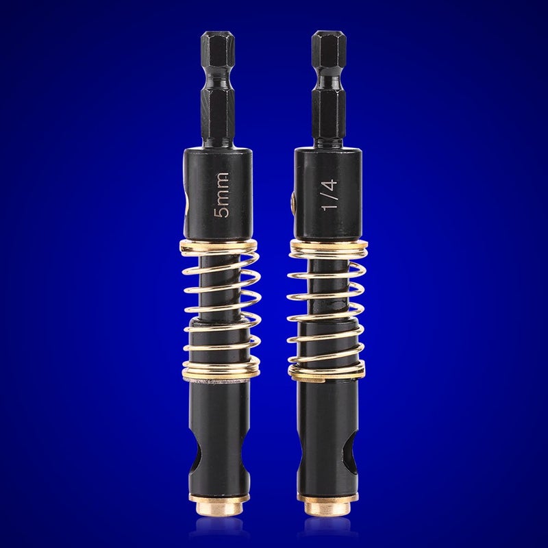 Hilitand 2pcs 5mm&1/4" Black Hinge Drill Bits Reaming Drilling Wood Plastic 1/4inch Hex Shank for Woodworking DIY(2pcs Combination) - Image 5
