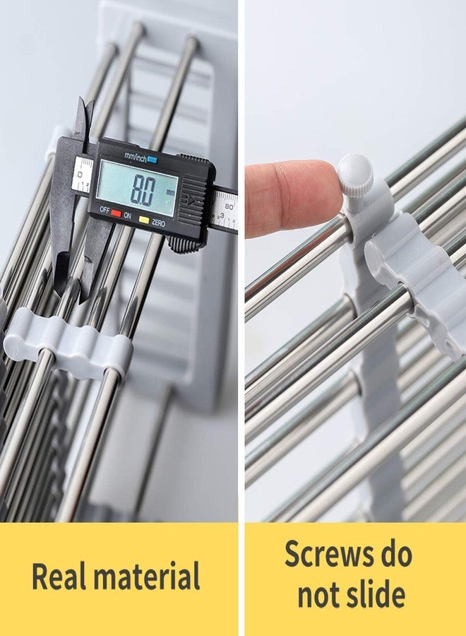 SWEEVAN Stainless Steel Kitchen Drying Rack, Retractable Drain Basket with Adjustable Armrest, Over The Sink Dish Drying Rack - Image 2