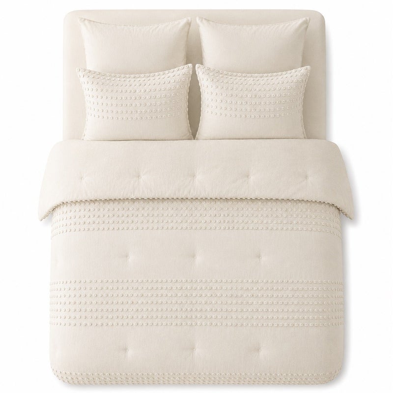 HOMETOPIA Luxury King Size 6-Piece Comforter Set 264×229 cm – Embossed Fabric, Ultra Soft & Breathable Fabric, Comfortable, All-Season Use, Premium Quality, Ideal for AC Rooms & Home Use in Saudi Arabia. - Image 2