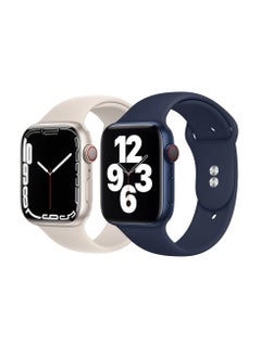 Strap For Apple Watch Series - Iwatch Silicone Sport Band Strap 42/44Mm Peach And Persian Blue (Set Of 2)