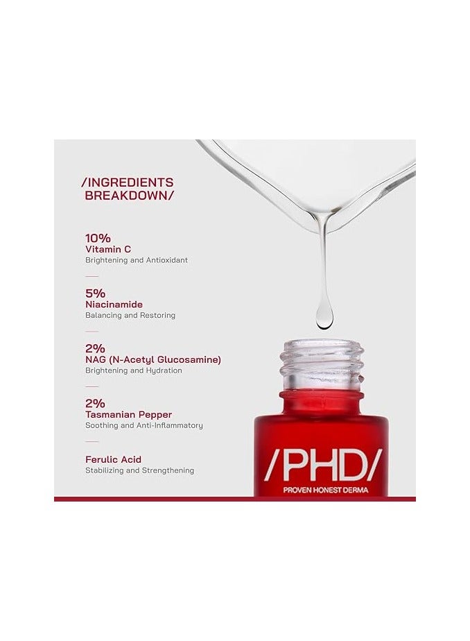 PHD 10% Vitamin C Brightening Serum 30ml - Image 2