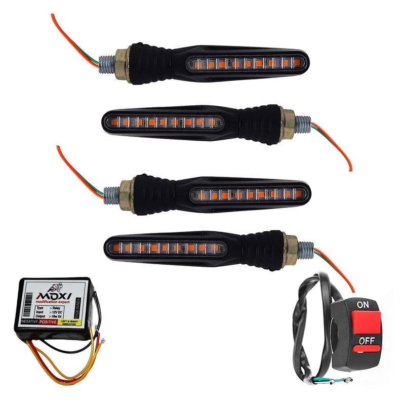 Ramanta Bike Indicator Light Unbreakable Quality Rubber KTM Style Indicators SMD High Bright Universal for All Bikes Models Turn Signal Lights Motorcycle (Combo, Pack of 3 Items) - Image 1