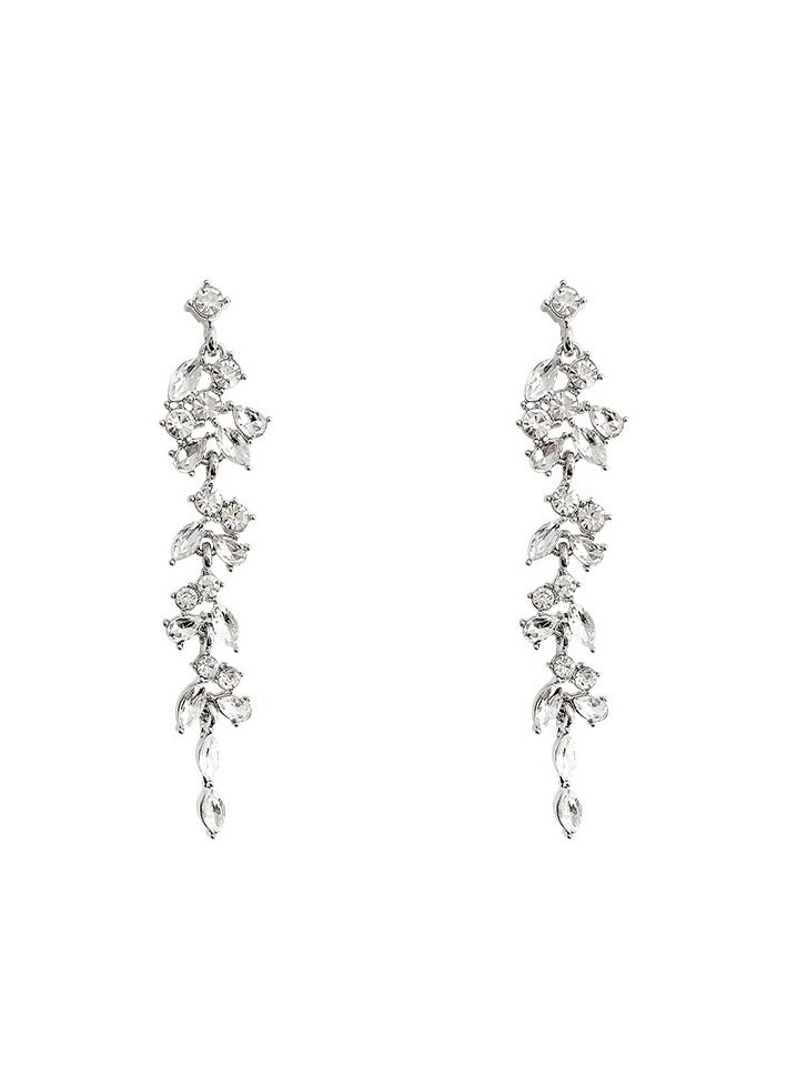 Goolsky S925 Sterling Silver Long Tassel Zircon Earrings for Women – Exaggerated Statement Drop Dangle Earrings, Glamorous Party Jewelry, Trendy INS Style - Image 3