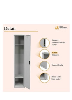 Protector Protector 0.6mm Curved Design Heavy Duty Single Door Steel Cabinet (Grey) Alloy Steel (Assembled)  - Image 5