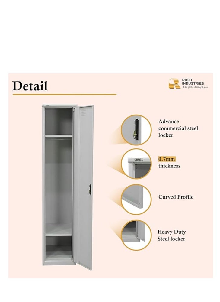 Protector Protector 0.6mm Curved Design Heavy Duty Single Door Steel Cabinet (Grey) Alloy Steel (Assembled)  - Image 5