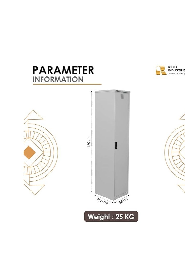 Protector Protector 0.6mm Curved Design Heavy Duty Single Door Steel Cabinet (Grey) Alloy Steel (Assembled)  - Image 3