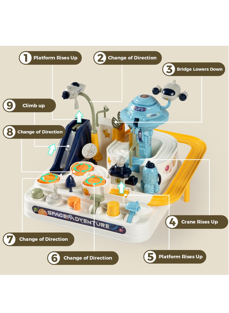 Arabest Car break-in adventure spaceman track parking lot, toddler racing track car toys, small train inertia educational toys - Image 5