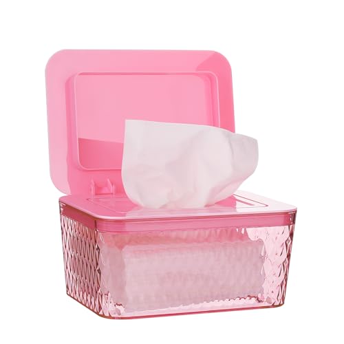 Whiidoom Wipes Dispenser OneHanded Operation Wipe Holder for Baby  Adult SealDesigned Wipes Container for Bathroom Keep Diaper Wipes Fresh Pink