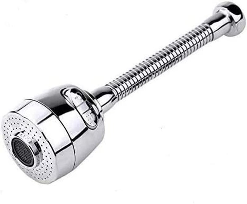 DORMICO Dual Function Faucet Aerator Kitchen Bathroom Swivel Nozzle Water Filter Adapter Water Faucet Nozzle Filter Adapter Tap Aerators Diffuser, Adjustable Nozzle 360° Rotation (Long-Spring) - Image 1
