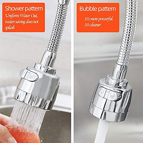 DORMICO Dual Function Faucet Aerator Kitchen Bathroom Swivel Nozzle Water Filter Adapter Water Faucet Nozzle Filter Adapter Tap Aerators Diffuser, Adjustable Nozzle 360° Rotation (Long-Spring) - Image 4