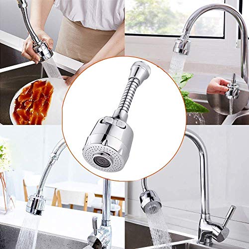 DORMICO Dual Function Faucet Aerator Kitchen Bathroom Swivel Nozzle Water Filter Adapter Water Faucet Nozzle Filter Adapter Tap Aerators Diffuser, Adjustable Nozzle 360° Rotation (Long-Spring) - Image 5