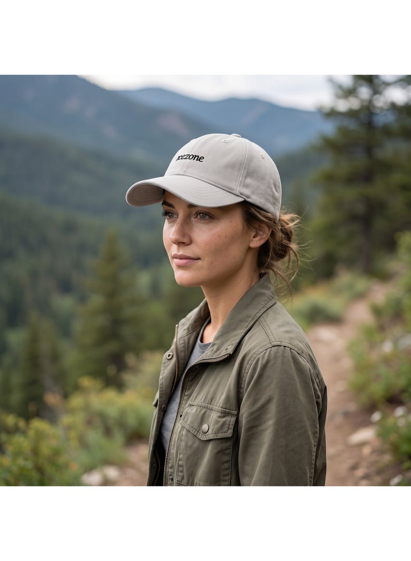 IceZone Grey 100% Cotton Cap with Adjustable Strap and UV Protection - Image 5