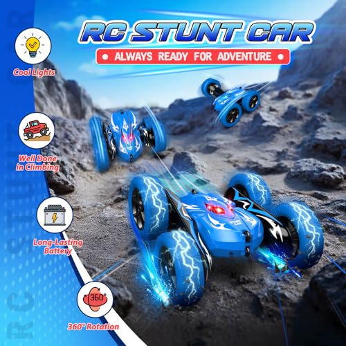 Excitobo Remote Control CarRC Cars for 4 5 6 7 8 9 10 11 12 Year Old Boy Double Sided 360Flip 4WD Rechargeable Drift RC Race Car Boys Toys Birthday Gifts Easter Basket Stuffers for Kids Age 412 - Image 5
