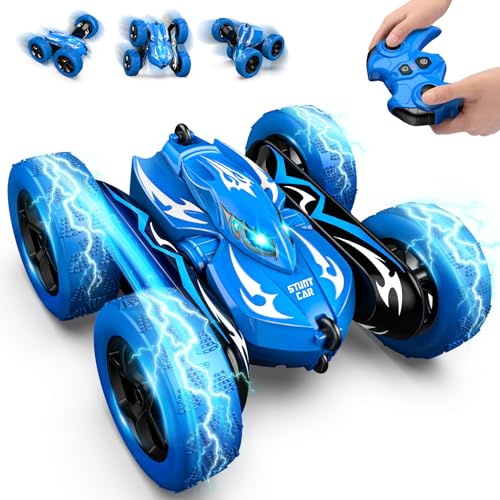 Excitobo Remote Control CarRC Cars for 4 5 6 7 8 9 10 11 12 Year Old Boy Double Sided 360Flip 4WD Rechargeable Drift RC Race Car Boys Toys Birthday Gifts Easter Basket Stuffers for Kids Age 412 - Image 1