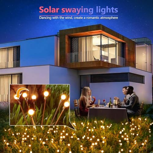 BRITSPEAR Solar Light Garden Waterproof Outdoor Swaying by Wind Firefly LED for Patio Yard Farmhouse Home Decor Light (Farmhouse, 4) - Image 5