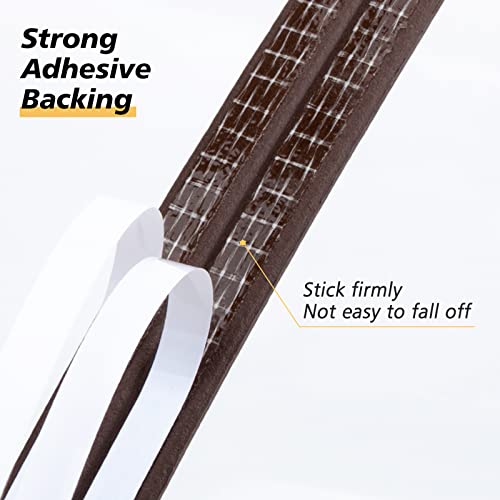 SUNMON Weather Stripping Door Seal Strip, 52.5Feet (16M) D-Type Door Soundproofing, Self Adhesive Foam Weatherstrip for Door and Window (Brown) - Image 3