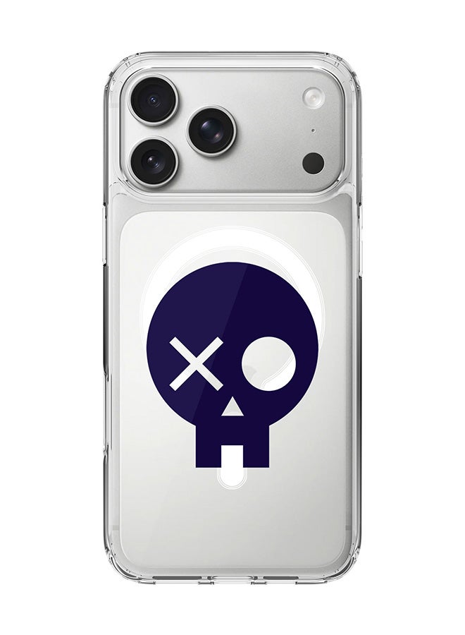 Stylizedd Classic Clear MagSafe Case for iPhone 17 Pro Max , Hybrid Soft Case Flexible Edges Anti Drop TPU PC Gel Thin Transparent Cover [ Designed for iPhone 17 Pro Max ] - Skull Patch
