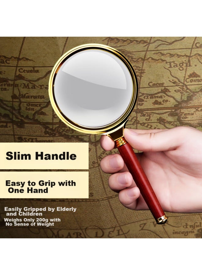 Bijia Optical Magnifier, Metal Handheld, For Children And Elderly, Identification And Reading, Portable, Aspheric, 10x High Magnification Magnifier - Image 2