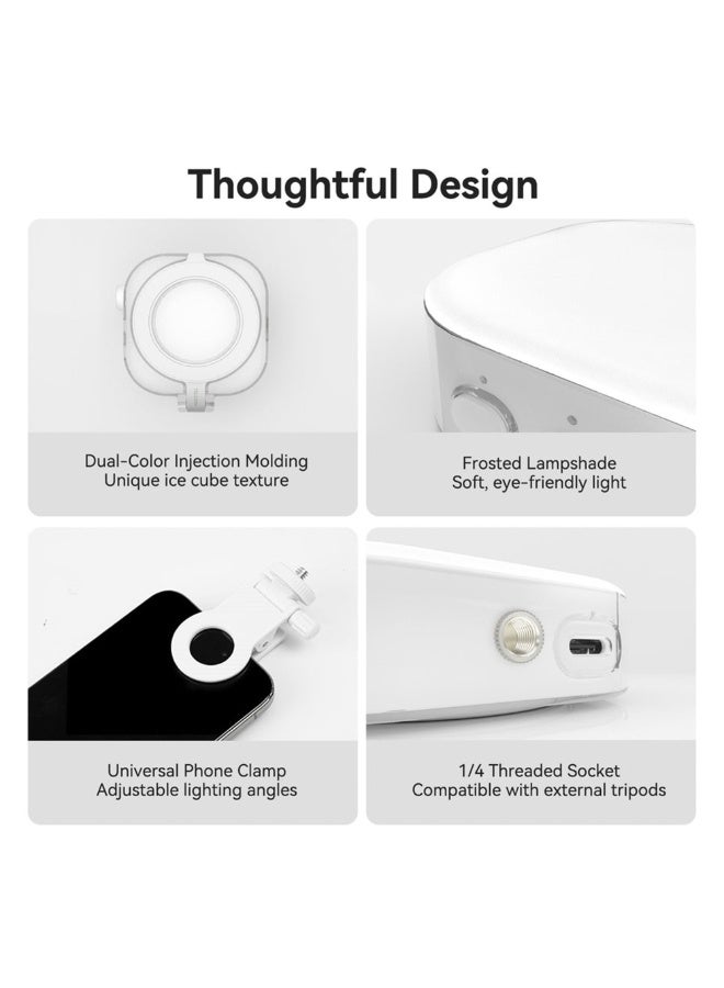 TELESIN Magnetic RGB Selfie Light for Photos, 2500K-9000K CRI95+ Video Light, 360° Colour LED Light, 60 Beads, 2000mAh Battery, Compatible with iPhone/Android/Laptop(Includes Holder) - Image 5