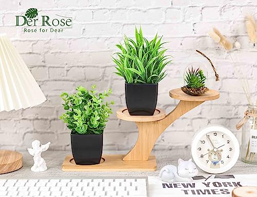 Der Rose 2 Pack Fake Plants Small Artificial Potted Plants Faux Plants Black Bathroom Accessories for Home Office Desk Bathroom Decor Indoor - Image 3