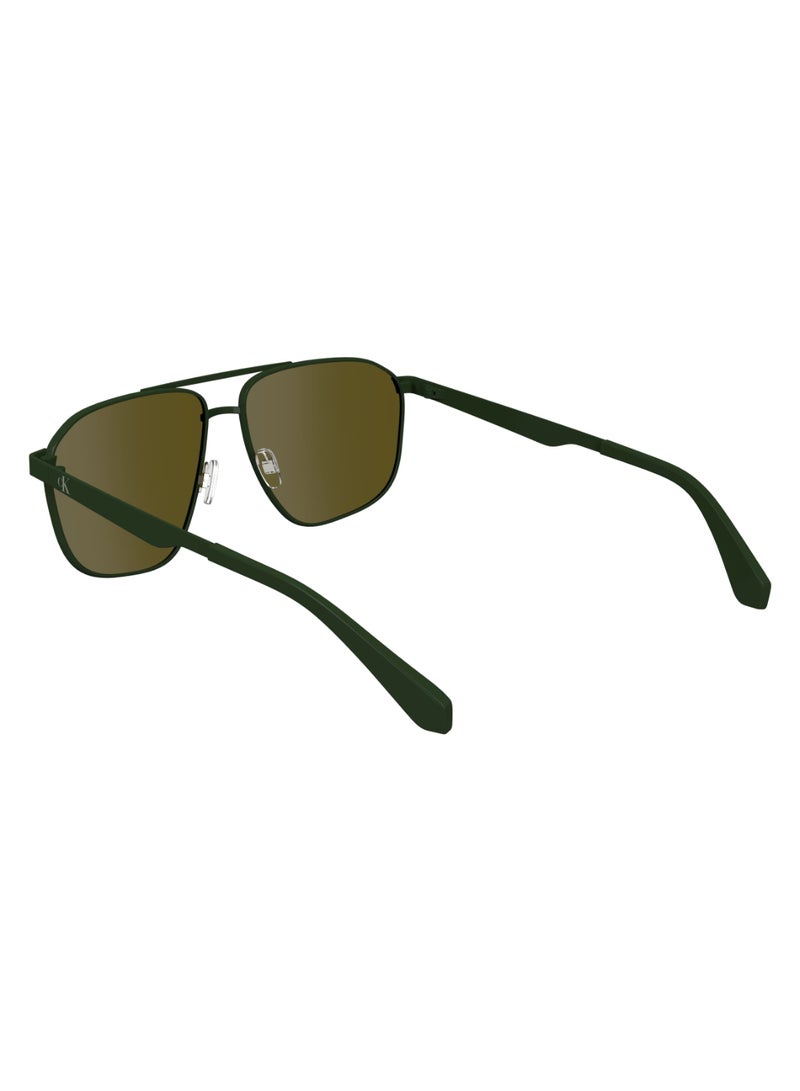 Calvin Klein Jeans إطار كامل معدني مستطيل معدل من كالفن كلاين جينز الشمس CKJ24202S 5913 (309) كاكي - Image 5