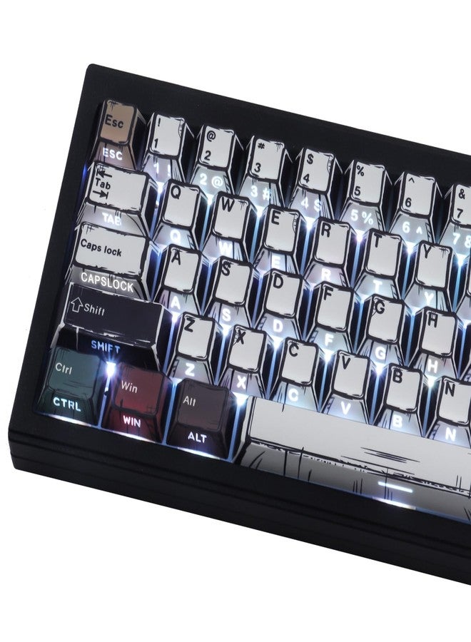 JOMKIZ PBT Keycaps - Side Print Keycaps, Shine Through Double Shot 132 Keys Cherry Profile Backlit Key caps for Cherry Gateron MX Magnetic Switches 60 65 75 100 Percent Mechanical Keyboard - Image 1