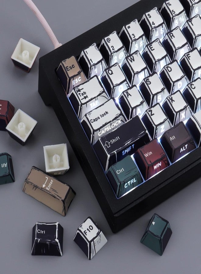 JOMKIZ PBT Keycaps - Side Print Keycaps, Shine Through Double Shot 132 Keys Cherry Profile Backlit Key caps for Cherry Gateron MX Magnetic Switches 60 65 75 100 Percent Mechanical Keyboard - Image 5